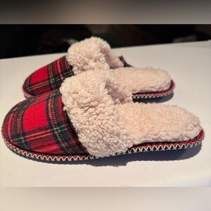 Muk Luks Red Plaid Women's Slippers